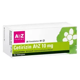 CETIRIZIN AbZ 10 mg filmomhulde tabletten, 20 stuks