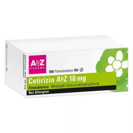 CETIRIZIN AbZ 10 mg filmomhulde tabletten, 100 stuks