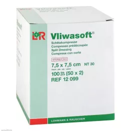 VLIWASOFT Spleetkompressen 7,5x7,5 cm steriel 4l., 50X2 st