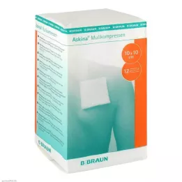 ASKINA Gaaskompressen 10x10 cm niet-steriel 12-laags, 100 stuks