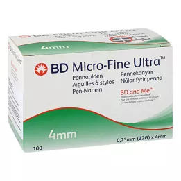 BD MICRO-FINE+ 4 pennaalden 0,23x4 mm, 100 stuks