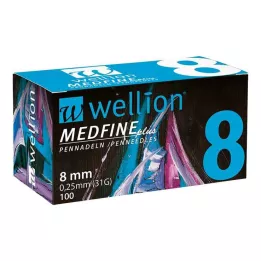 WELLION MEDFINE plus pennaalden 8 mm, 100 st