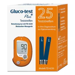 GLUCO TEST Plus bloedglucose teststrips, 25 stuks
