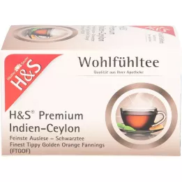 H&amp;S Black Tea Premium India Cylon Filtertas, 20x1,8 g