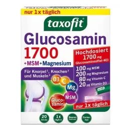 Taxofit Glucosamine 1700 + MSM + Magnesiumsticks, 20X4 g