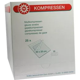 MULLKOMPRESSEN 20x25 cm steriel 16-voudig, 25 stuks