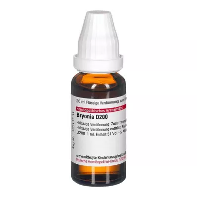 BRYONIA D 200 Verdunning, 20 ml BRYONIA D 200 Verdunning, 20 ml