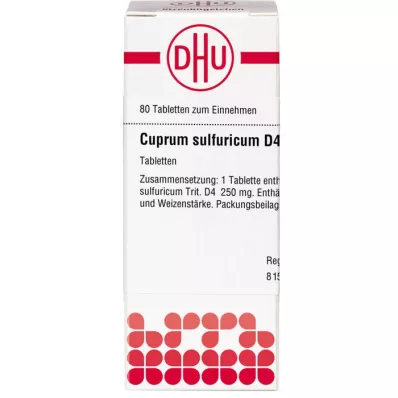 CUPRUM SULFURICUM D 4 tabletten, 80 st CUPRUM SULFURICUM D 4 tabletten, 80 st