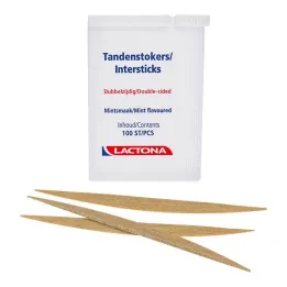 Tandenstokjes Lactona Intersticks mint dubbelzijdig, 100 st