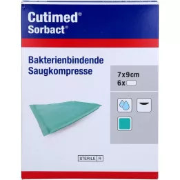 CUTIMED Sorbact absorberende kompressen 7x9 cm, 6 stuks