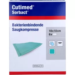 CUTIMED Sorbact absorberende kompressen 10x10 cm, 6 stuks