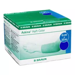 ASKINA pleister kleur 6 cm x 20 m blauw, 1 st