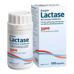 Lactase 3300 FCC 200 mg capsules, 100 st
