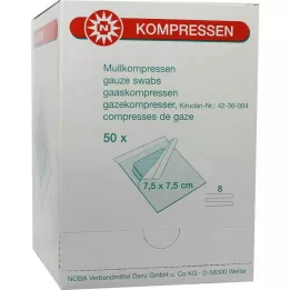 MULLKOMPRESSEN 7,5x7,5 cm steriel 8-weg, 50X2 st
