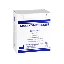 MULLKOMPRESSEN 10x10 cm steriel 8-voudig BW, 25X2 st