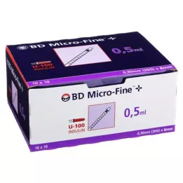 BD MICRO-FINE+ Insulinespuit 0,5 ml U100 8 mm, 100X0,5 ml