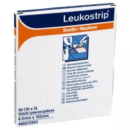 LEUKOSTRIP Wondsluitingsstrips 6,4x102 mm, 10X5 stuks