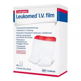 LEUKOMED I.V. film 7x9 cm pleister, 50 stuks