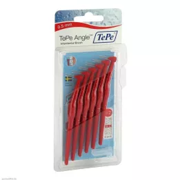 TEPE Interdentale borstel Hoek 0,5mm ISO 2 rood, 6 stuks