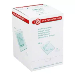 SCHLITZKOMPRESSEN 7,5x7,5 cm steriel 12-weg, 40X2 st