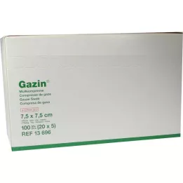 GAZIN Gaaskompres 7,5x7,5 cm steriel 12-laags medium, 20X5 st