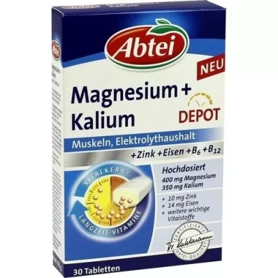 Abtei Magnesium + Pakassiumdepot Tabletten, 30 st Abtei Magnesium + Pakassiumdepot Tabletten, 30 st