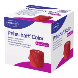 PEHA-HAFT Kleurfixatietape latexvrij 8 cm x 20 m rood, 1 stuk