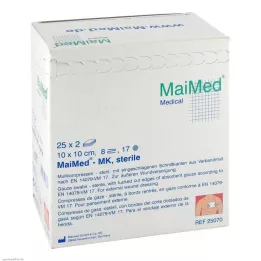 MULLKOMPRESSEN 10x10 cm steriel 8-weg, 25X2 st