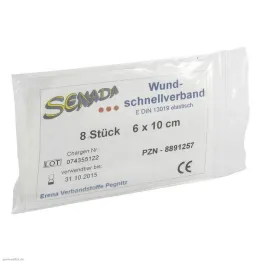 Senada snelwondverband 6x10 cm, 8 stuks
