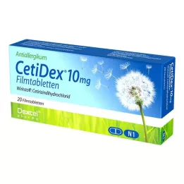 CETIDEX 10 mg film -gecoate tablets, 20 uur