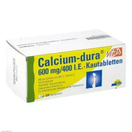 CALCIUM DURA Vit D3 600 mg/400 I.E. kauwtabletten, 120 stuks