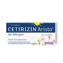 CETIRIZIN Aristo voor allergieën 10 mg filmomhulde tabletten, 7 st