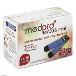 MEDPRO Maxi &amp; mini bloedglucose teststrips, 2X25 stuks