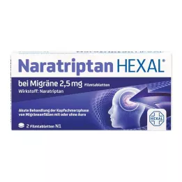 NARATRIPTAN HEXAL voor migraine 2,5 mg filmomhulde tabletten, 2 stuks
