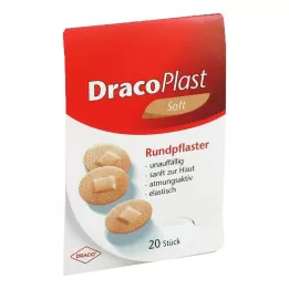 DRACOPLAST Zachte pleister 2,2 cm rond huidvriendelijk, 20 stuks