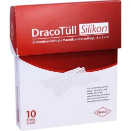 Dracotull Sil.5x5 cm siliconenbestendige wondbeheersing.Editie, 10 stuks