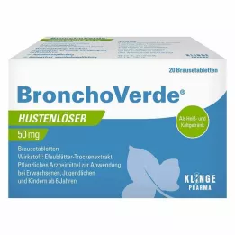BRONCHOVERDE Hoest Slijmoplossend 50 mg Bruistabletten, 20 stuks