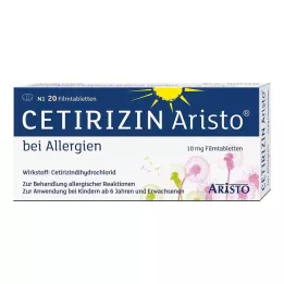 CETIRIZIN Aristo voor Allergieën 10 mg filmomhulde tabletten, 20 stuks