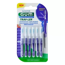 GUM Lade-ler 1,2 mm kaars paars interdentale + 6 caps, 6 st
