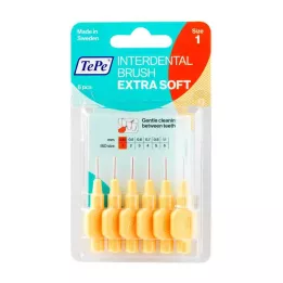 TEPE Interdentale borstel x-soft 0,45mm ISO 1 oranje, 6 stuks