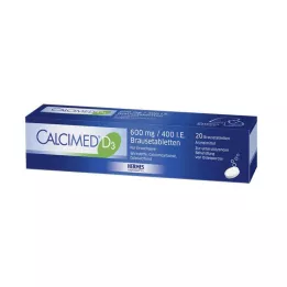 CALCIMED D3 600 mg/400 I.E. bruistabletten, 20 stuks