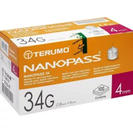 TERUMO NANOPASS 34 Pennaald 34 G 0,18x4 mm, 100 stuks