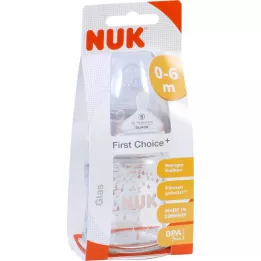 NUK First Choice Plus Glazen Babyfles 120ml met Drinksucker, 1 st