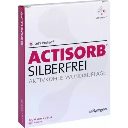 ACTISORB SILBERFREI 6,5x9,5 cm actieve kool, 10 stuks