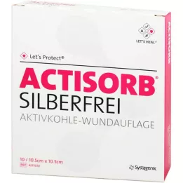 ACTISORB SILBERFREI 10,5x10,5 cm actieve kool, 10 stuks