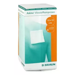 ASKINA Nonwoven kompres 10x10 cm niet-steriel 4-laags, 100 stuks