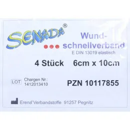 Senada snelwondverband 6x10 cm, 4 stuks
