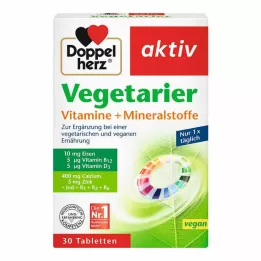 DOPPELHERZ Vegetarische Vitaminen+Mineralen actief, 30 stuks