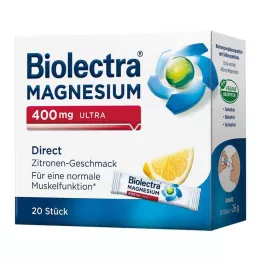 BIOLECTRA Magnesium 400 mg ultra Direct Lemon, 20 stuks