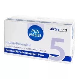 PEN-NADELN Universeel 5 canules 0,23x5 mm 32 G, 100 stuks